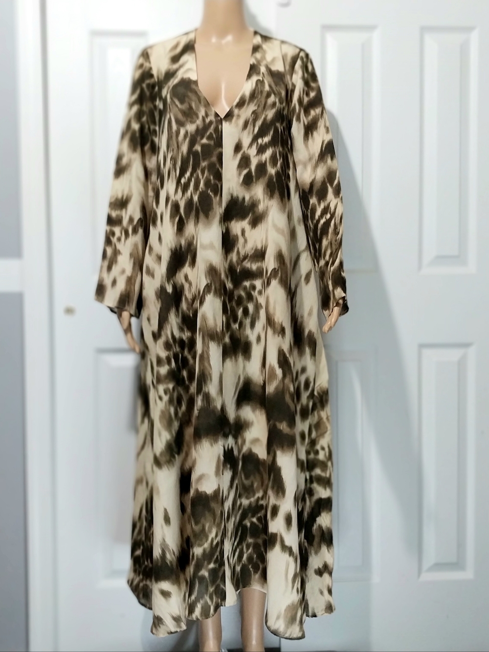 Massimo Dutti‎ Linen Kaftan Tunic Maxi Dress, Size EUR 42|US 10